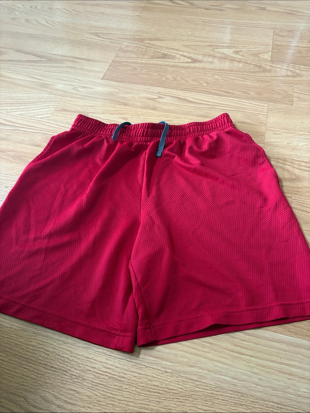 Men's Red Athletic Shorts with Drawstring Athleisure Loungewear Size M